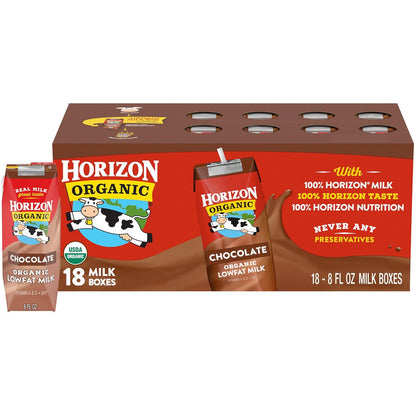 Horizon Organic Horizon Organic Shelf-Stable 1% Lowfat Milk Boxes, Chocolate, 8 Fl Oz, 18 Pack