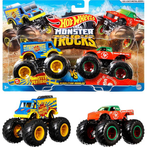Hot Wheels Monster Trucks 1:64 Scale 2 Pack Assorted Giant Wheel Die-Cast Vehicles for Kids