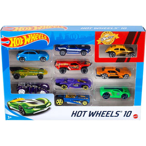 Hot Wheels Toy Cars And Trucks 10-Pack, Set Of 10 1:64 Scale Vehicles, Includes Race Cars, Semi, Rescue Or Construction Trucks (Styles May Vary),