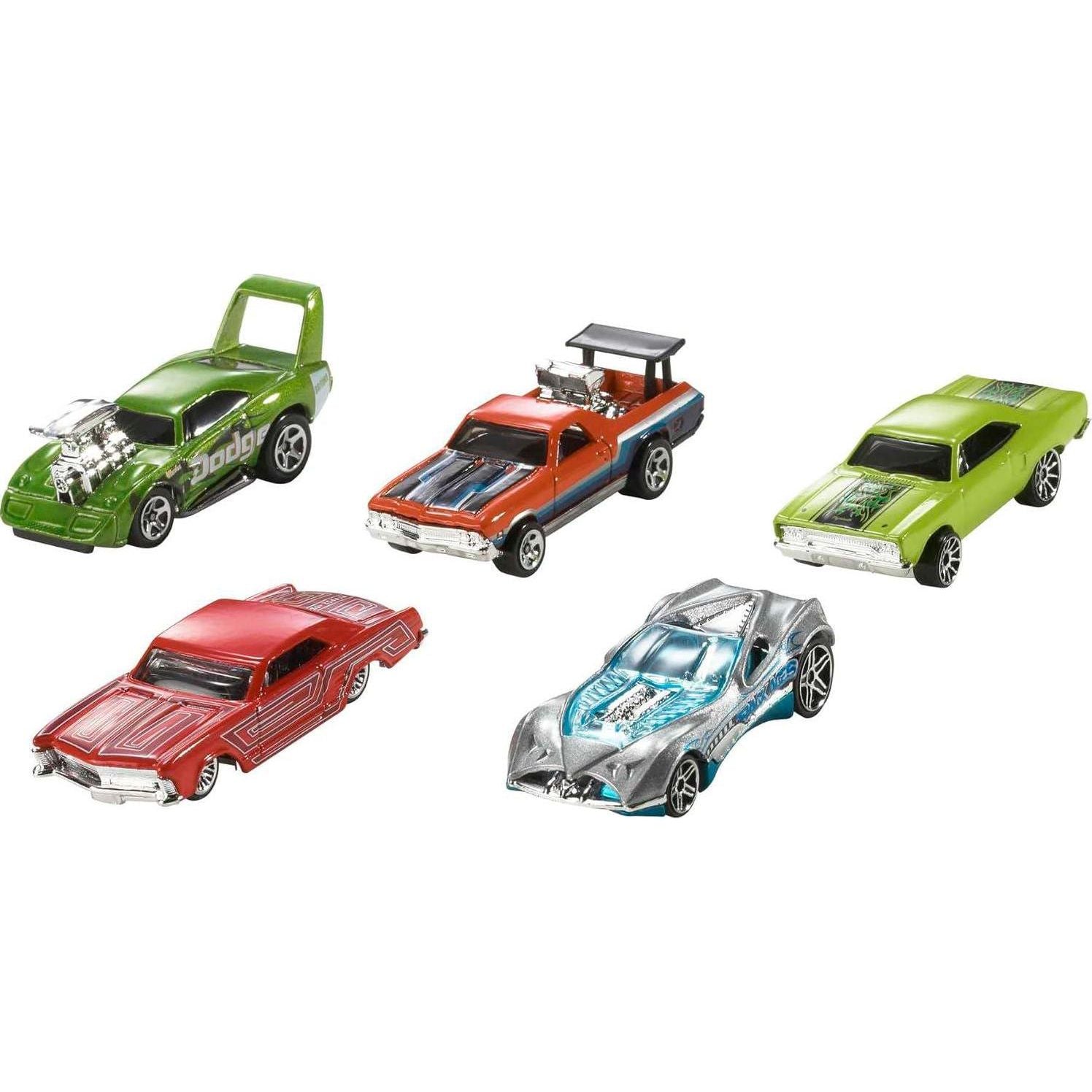 Hot Wheels Toy Cars And Trucks 10-Pack, Set Of 10 1:64 Scale Vehicles, Includes Race Cars, Semi, Rescue Or Construction Trucks (Styles May Vary),