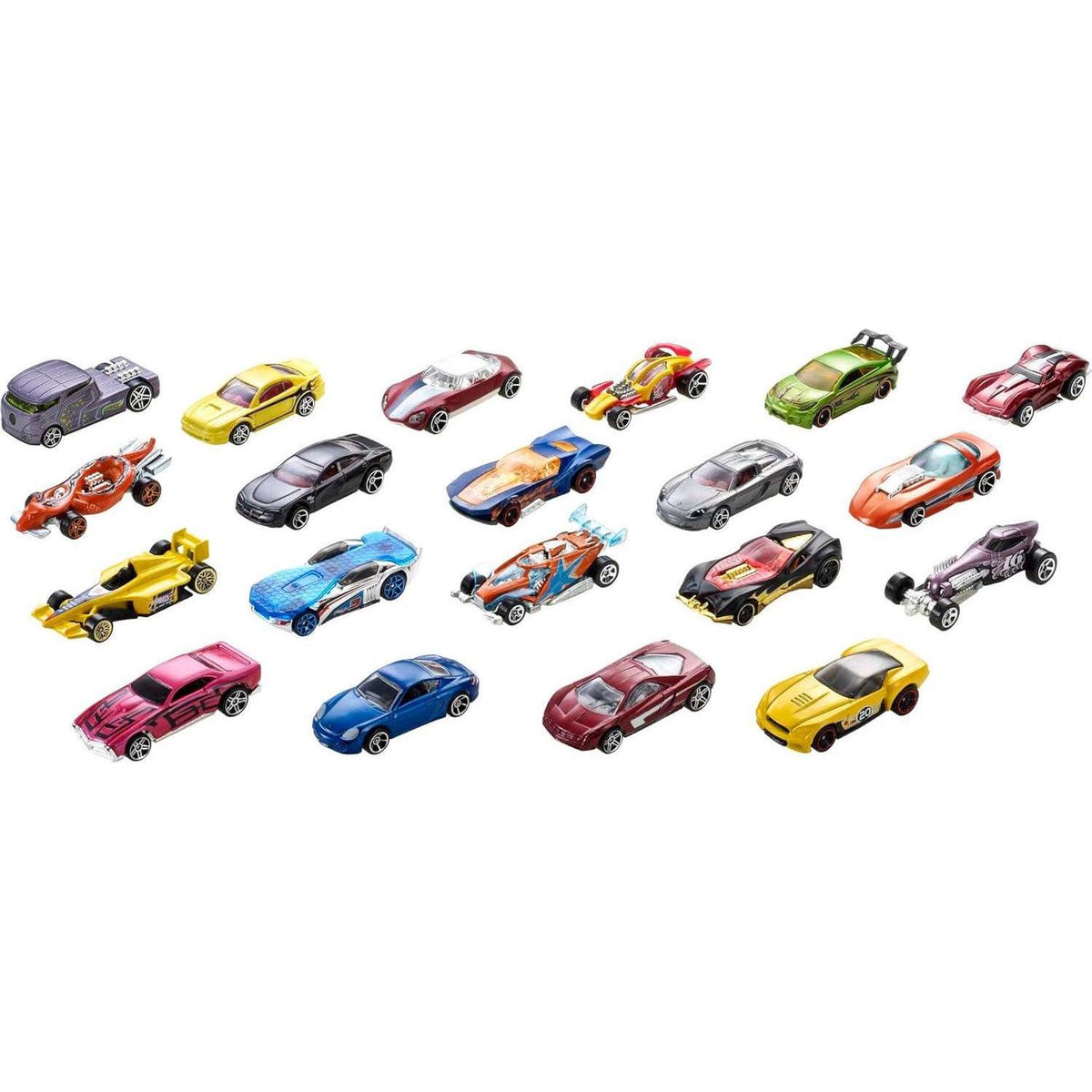 Hot Wheels Toy Cars And Trucks 20 Pack, Set Of 20 1:64 Scale Vehicles For Play Or Display, Instant Collection (Styles May Vary),