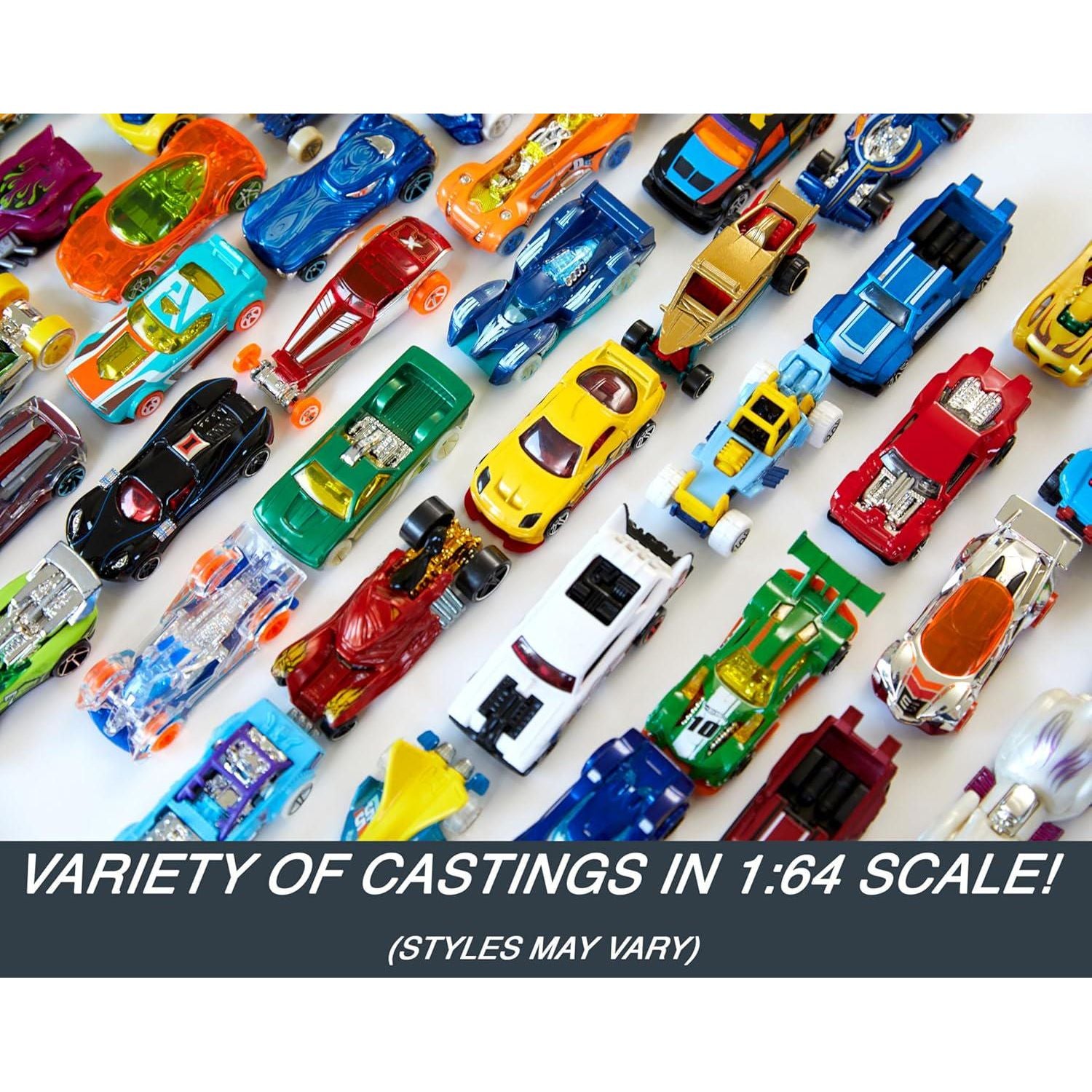 Hot Wheels Toy Trucks And Cars, 50-Pack, Set Of 50 1:64 Scale Individually Packaged Vehicles, Instant Collection (Styles May Vary) (Amazon Exclusive),