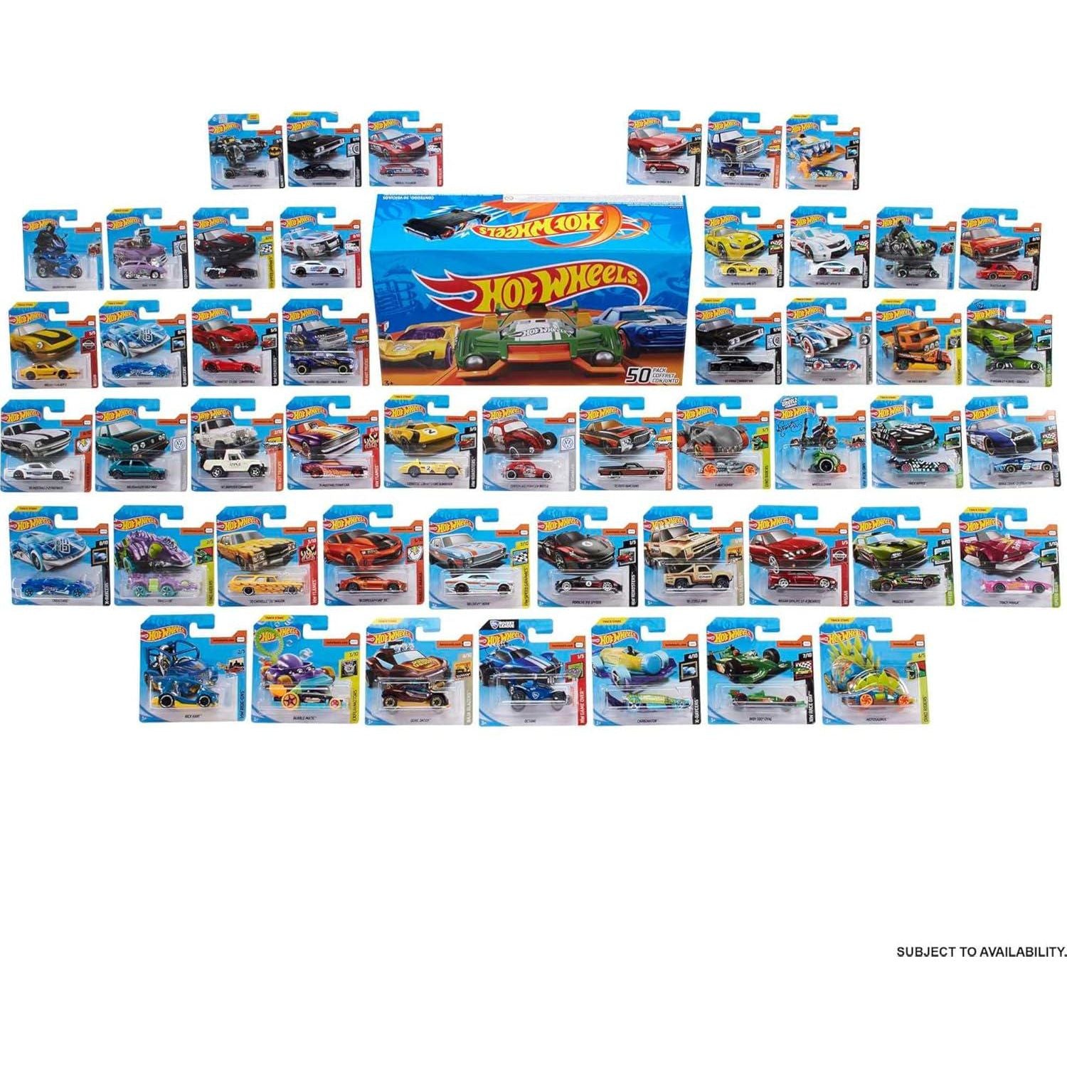Hot Wheels Toy Trucks And Cars, 50-Pack, Set Of 50 1:64 Scale Individually Packaged Vehicles, Instant Collection (Styles May Vary) (Amazon Exclusive),
