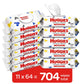 Huggies Simply Clean Fragrance-Free Baby Wipes, Unscented Diaper Wipes, 11 Flip-Top Packs (704 Wipes Total),