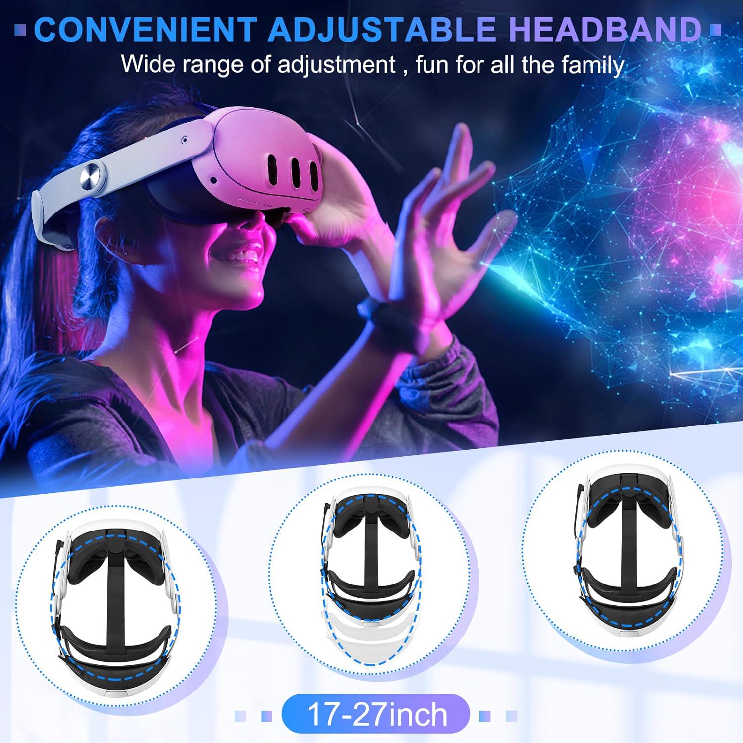 Hurra Battery Head Strap Compatible With Meta Quest 3, 10000mAh Fast Charging Battery Pack Headstrap Extend Playtime, Adjustable Elite Strap Replacement Accessories Compatible With Oculus Quest 3,