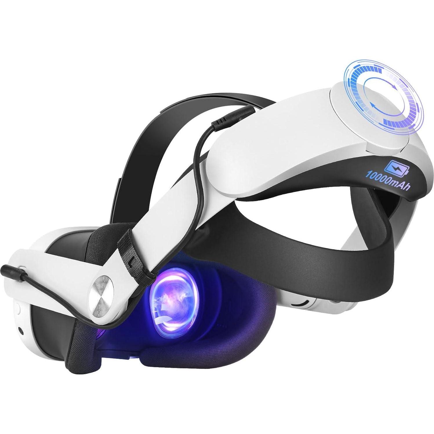 Hurra Battery Head Strap Compatible With Meta Quest 3, 10000mAh Fast Charging Battery Pack Headstrap Extend Playtime, Adjustable Elite Strap Replacement Accessories Compatible With Oculus Quest 3,