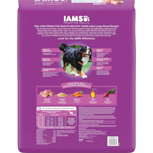 Iams Large Breed Senior Dog Food 30 lb Bag Real Chicken Recipe Proactive Health Formula for Healthy Aging Dogs