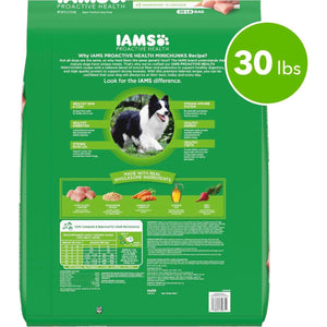 IAMS Proactive Health Minichunks Dry Dog Food, 30 lb Bag, Adult Formula with Real Chicken, Supports Healthy Weight and Muscles