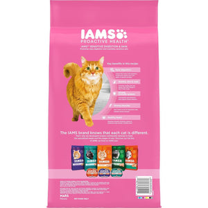 IAMS Proactive Health Adult Dry Cat Food, Sensitive Digestion & Skin, Turkey Recipe, 6 lb Bag