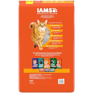 Iams Healthy Adult Cat Food 22 lb Bag Dry Formula with Chicken Supports Heart Health Muscle and Digestion
