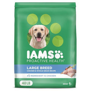 IAMS Large Breed Adult Dry Dog Food with Real Chicken, Tailored Nutrition, 40 lb Bag