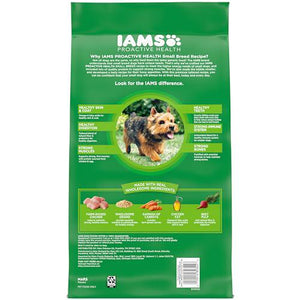 Iams Small Breed Dog Food 7 lb Bag Dry Formula with Real Chicken for Muscle Health and Energy in Adult Dogs