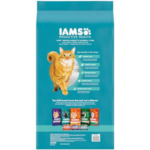 Iams Indoor Cat Food 22 lb Bag Dry Adult Formula with Chicken and Turkey Supports Weight Control and Hairball Care