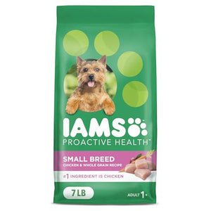 Iams Small Breed Dog Food 7 lb Bag Dry Formula with Real Chicken for Muscle Health and Energy in Adult Dogs