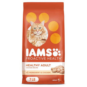 IAMS Proactive Health Adult Dry Cat Food, Chicken Recipe, Healthy Digestion & Skin, 7 lb Bag