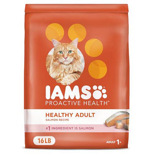 IAMS Proactive Health Adult Dry Cat Food with Salmon, 16 lb Bag, Supports Urinary Health