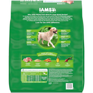 Iams Proactive Health Dog Food 30 lb Bag Large Breed Adult Dry Formula with Real Chicken for Strong Muscles and Joints