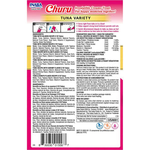 Inaba Churu Cat Treats Tuna Variety Pack Creamy Puree Lickable Grain Free 60 Servings