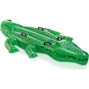 Intex Giant Gator Inflatable Pool Float 80 x 45 Inch for Kids Ages 3 and Up 176 lb Capacity with 2 Handles Animal Design