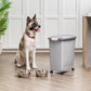 IRIS USA Airtight Pet Food Storage Container with Wheels, Built-in Scoop, Holds 40 lbs, Gray, BPA-Free