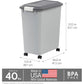 IRIS USA Airtight Pet Food Storage Container with Wheels, Built-in Scoop, Holds 40 lbs, Gray, BPA-Free