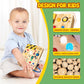Iabedi Busy Board Montessori Toy for Toddlers Ages 1 to 3 Medium Yellow Wooden Sensory Travel Toy Gift