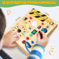 Iabedi Busy Board Montessori Toy for Toddlers Ages 1 to 3 Medium Yellow Wooden Sensory Travel Toy Gift