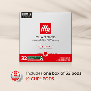 Illy Illy Coffee K Cups - Coffee Pods For Keurig Coffee Maker Classico Roast - Caramel, Orange Blossom And Jasmine - Mild, Flavorful And Balanced Flavor Pods Of Coffee - No Preservatives 32 Count