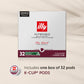 Illy Coffee Pods for Keurig, Intenso Dark Roast, Cocoa & Dried Fruit Notes, Full-Bodied Flavor, 32 Count, No Preservatives