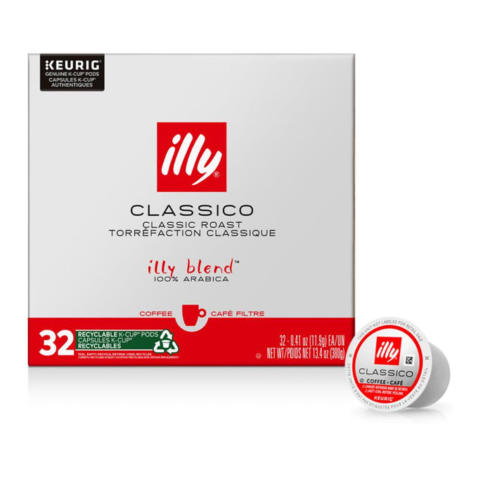 Illy Illy Coffee K Cups - Coffee Pods For Keurig Coffee Maker Classico Roast - Caramel, Orange Blossom And Jasmine - Mild, Flavorful And Balanced Flavor Pods Of Coffee - No Preservatives 32 Count