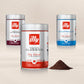 Illy Intenso Ground Espresso Coffee, Bold Roast, 100% Arabica, Full-Flavored with Cocoa Notes, 88 oz (1 Pack)
