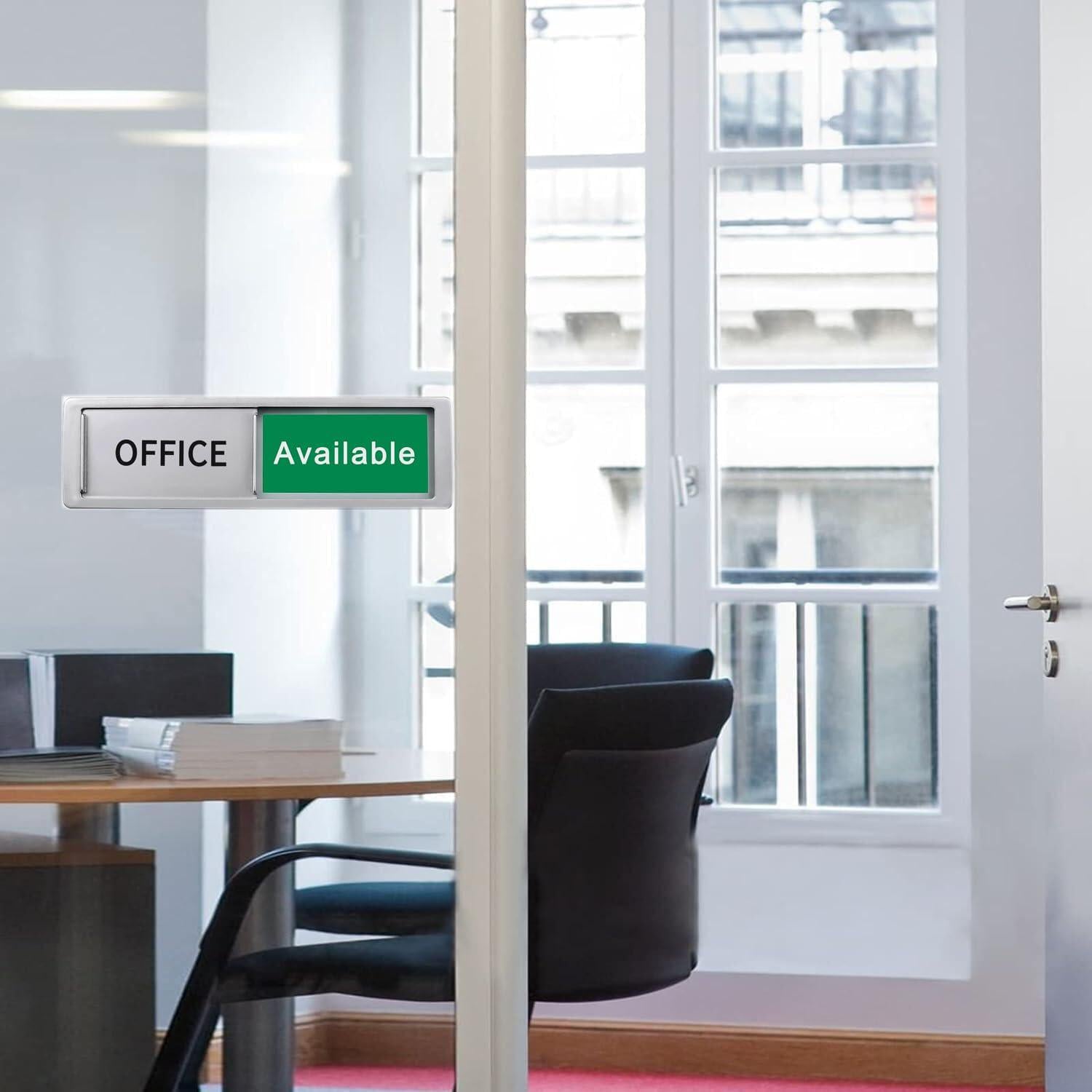 In Use/Available Sign,Non-Scratch Magnetic Privacy Sliding Door Signs Tells Whether Office Conference Room Vacant Or Occupied, Silver,796520179103