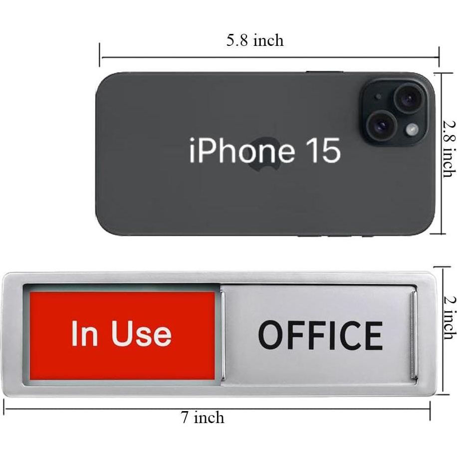 In Use/Available Sign,Non-Scratch Magnetic Privacy Sliding Door Signs Tells Whether Office Conference Room Vacant Or Occupied, Silver,796520179103