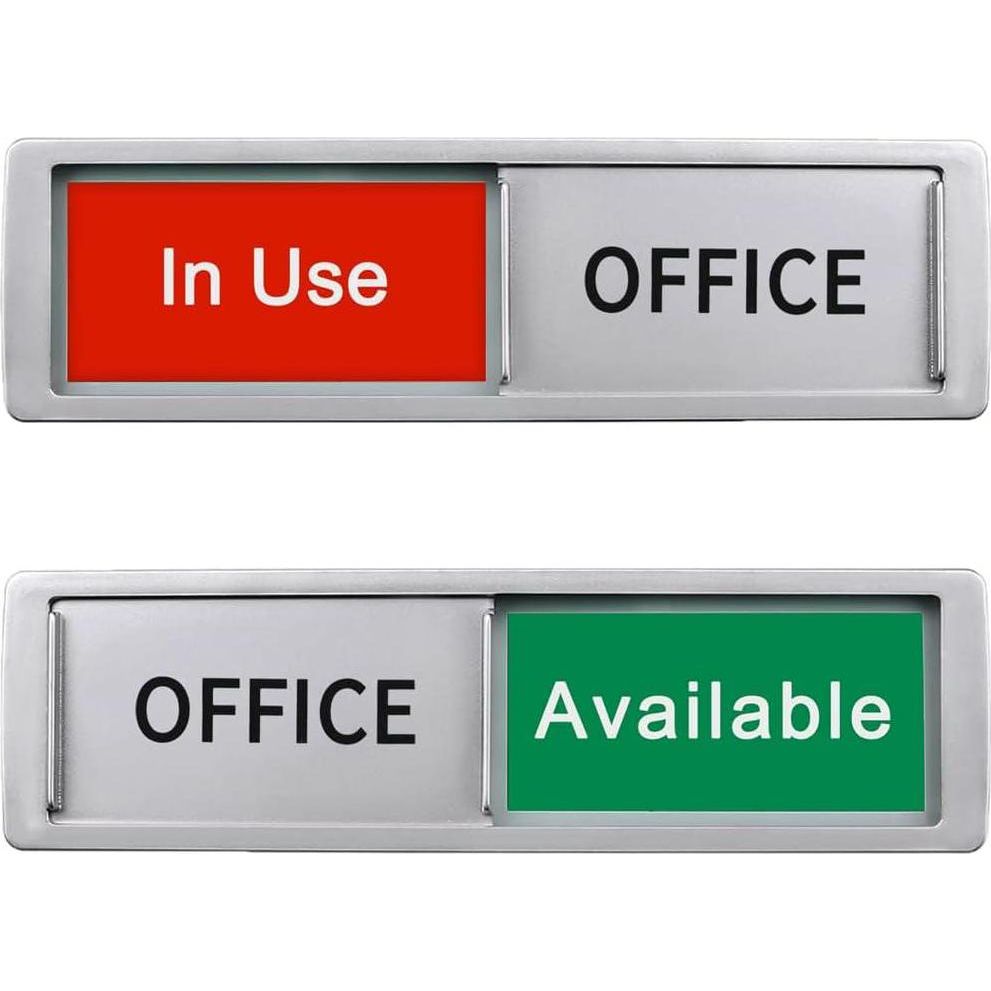 In Use/Available Sign,Non-Scratch Magnetic Privacy Sliding Door Signs Tells Whether Office Conference Room Vacant Or Occupied, Silver,796520179103
