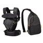 Infantino Flip 4-in-1 Convertible Baby Carrier And Crossbody Diaper Bag - Grow-with-Me Carrier With Attachable Crossbody Diaper Bag, Black And Gold, 2-Piece Set,