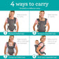 Infantino Flip 4-in-1 Convertible Baby Carrier And Crossbody Diaper Bag - Grow-with-Me Carrier With Attachable Crossbody Diaper Bag, Black And Gold, 2-Piece Set,