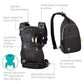 Infantino Flip 4-in-1 Convertible Baby Carrier And Crossbody Diaper Bag - Grow-with-Me Carrier With Attachable Crossbody Diaper Bag, Black And Gold, 2-Piece Set,