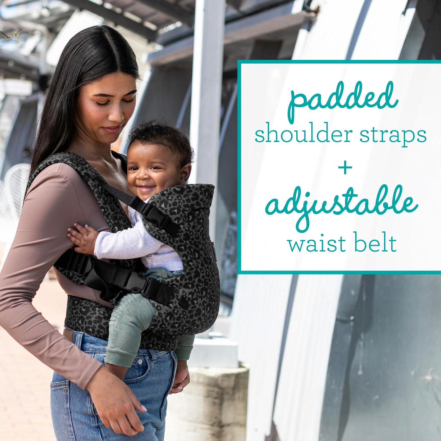 Infantino Flip Advanced 4-in-1 Carrier - Ergonomic, Convertible, Face-in And Face-Out Front And Back Carry For Newborns And Older Babies 8-32 Lbs, Black And Gray Leopard,