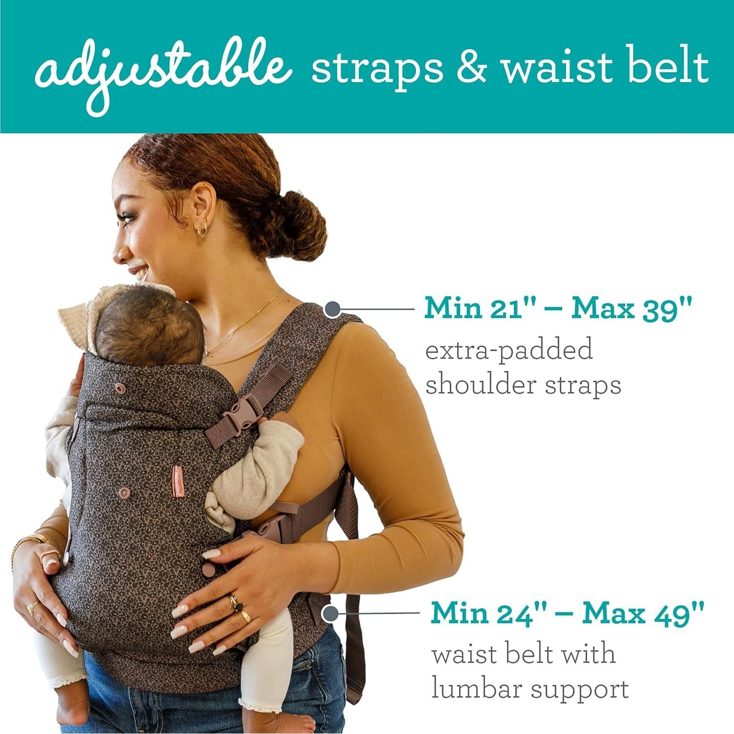 Infantino Flip Advanced 4-in-1 Carrier - Ergonomic, Convertible, Face-in And Face-Out Front And Back Carry For Newborns And Older Babies 8-32 Lbs, Leopard,