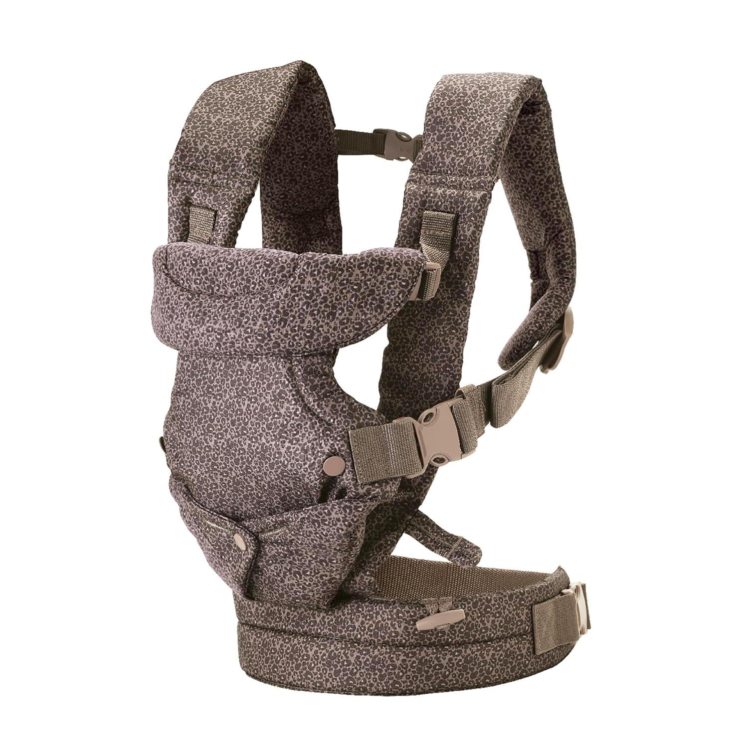 Infantino Flip Advanced 4-in-1 Carrier - Ergonomic, Convertible, Face-in And Face-Out Front And Back Carry For Newborns And Older Babies 8-32 Lbs, Leopard,