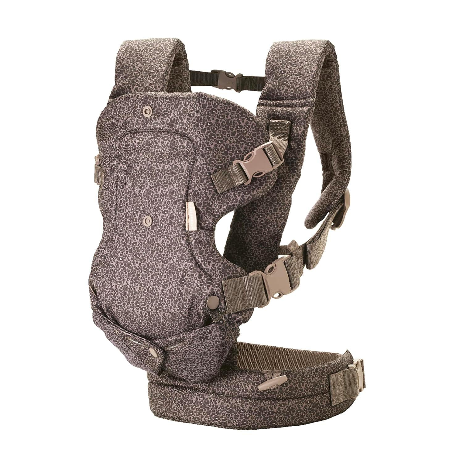 Infantino Flip Advanced 4-in-1 Carrier - Ergonomic, Convertible, Face-in And Face-Out Front And Back Carry For Newborns And Older Babies 8-32 Lbs, Leopard,