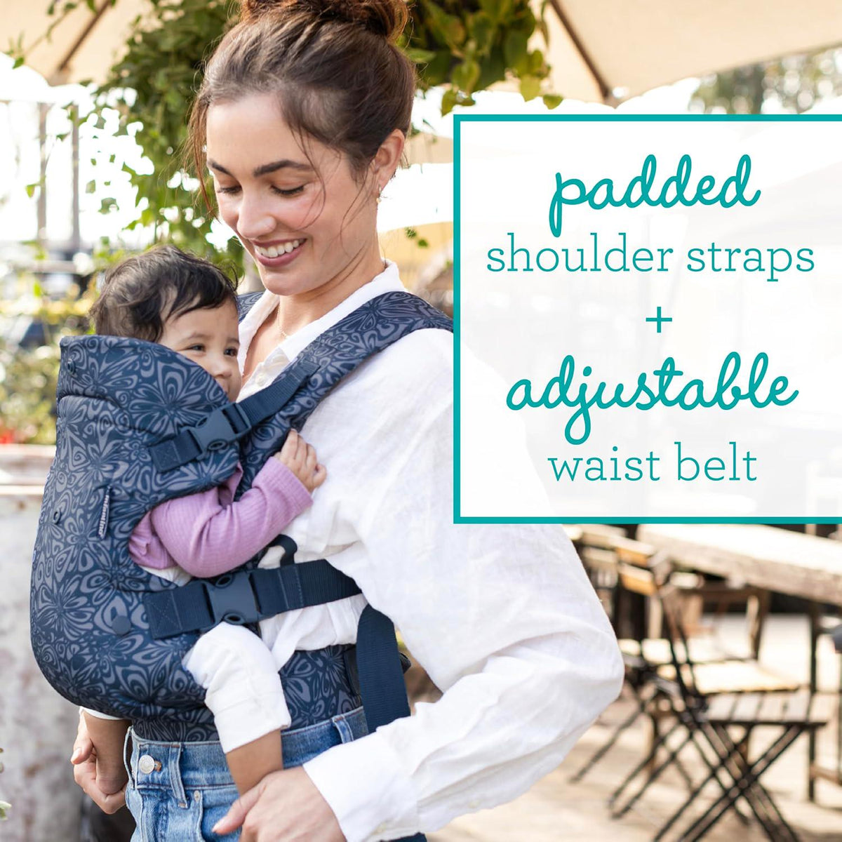 Infantino Flip Advanced 4-in-1 Carrier - Ergonomic, Convertible, Face-in And Face-Out Front And Back Carry For Newborns And Older Babies 8-32 Lbs, Floral Navy,
