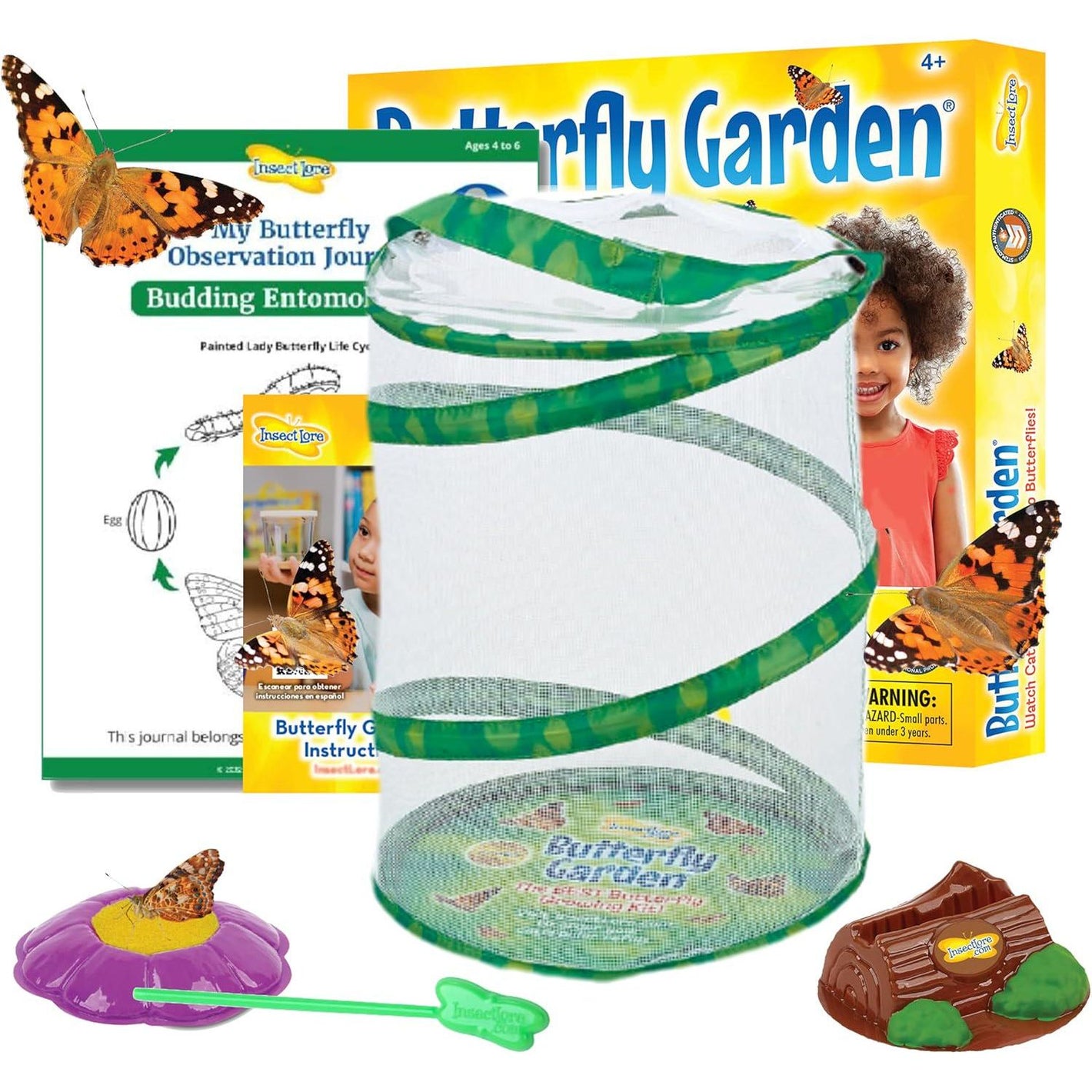 Insect Lore Butterfly Garden Kit, Includes Habitat, STEM Journal, Voucher for Live Caterpillars, Painted Lady Butterfly Kit