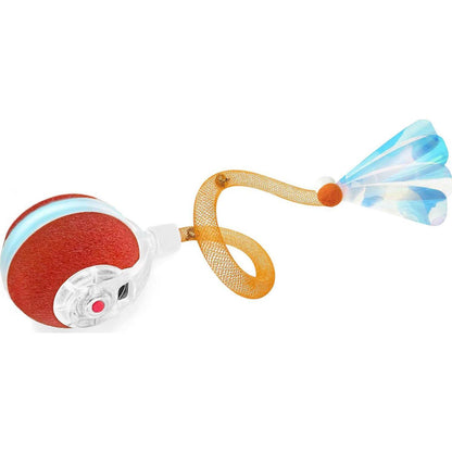 Interactive Cat Ball Toy 3rd Gen Orange Motion Activated Automatic Toy with Mesh Tail for Indoor Cats