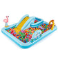 Intex Jungle Adventure Inflatable Kiddie Pool, 96"x78"x28", Sprayer, Slide & Splash Pad, Ages 2+