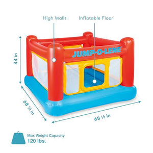 Intex Jump-O-Lene Inflatable Bounce House, Ages 3–6, Indoor/Outdoor Kids Trampoline with Net & Door