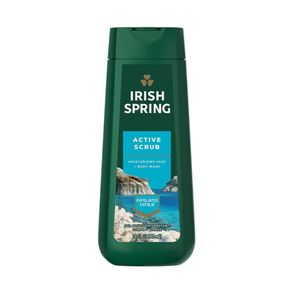 Irish Spring Active Scrub Moisturizing Face + Body Wash 591ml