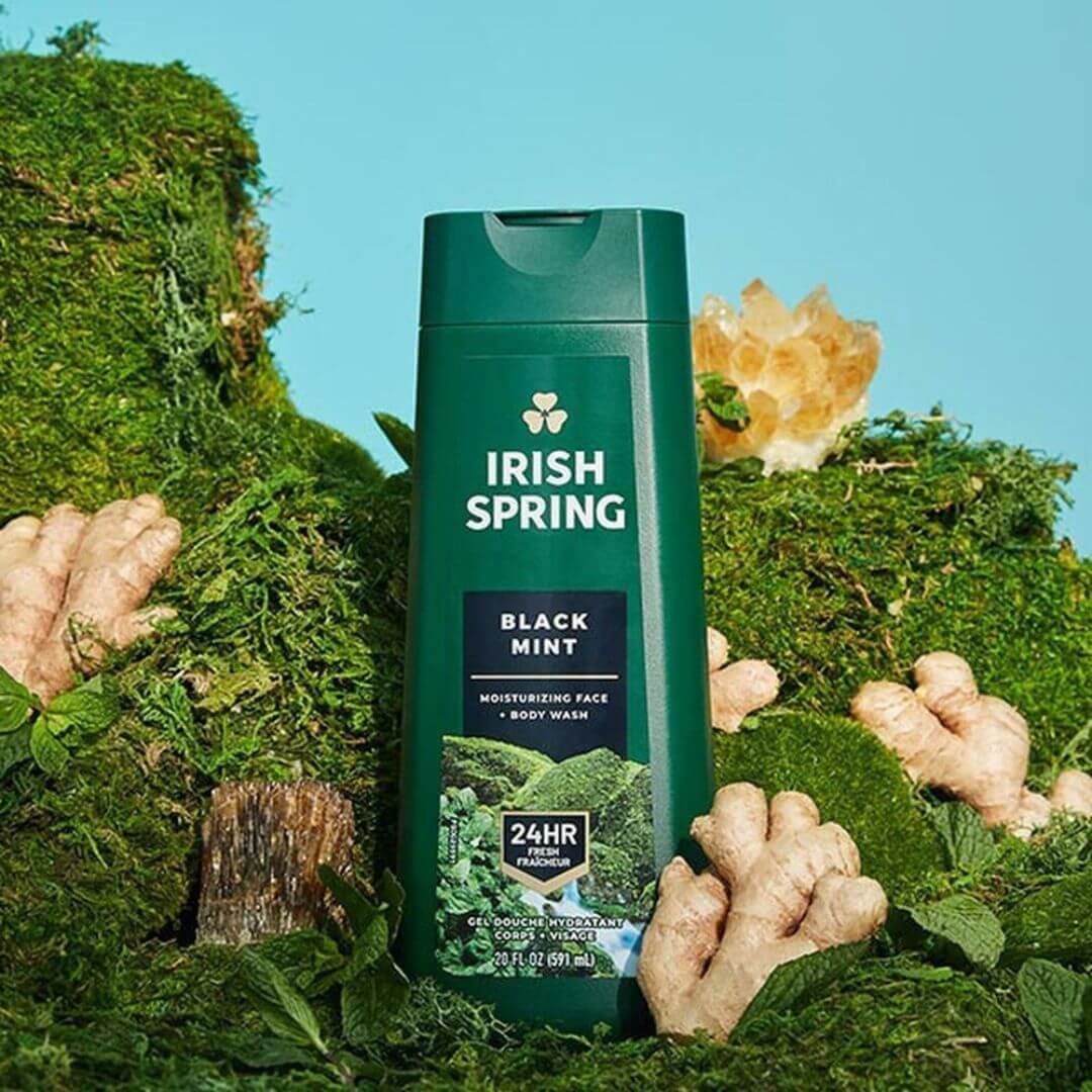 Irish Spring Black Mint Moisturizing Face + Body Wash 591ml,035000996763