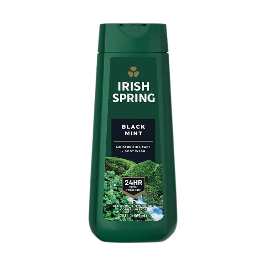 Irish Spring Black Mint Moisturizing Face + Body Wash 591ml,035000996763