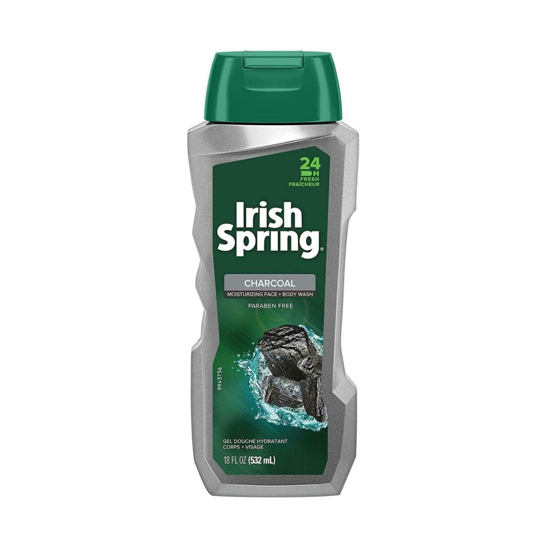 Irish Spring Charcoal Moisturizing Face + Body Wash 532ml,035000451095,